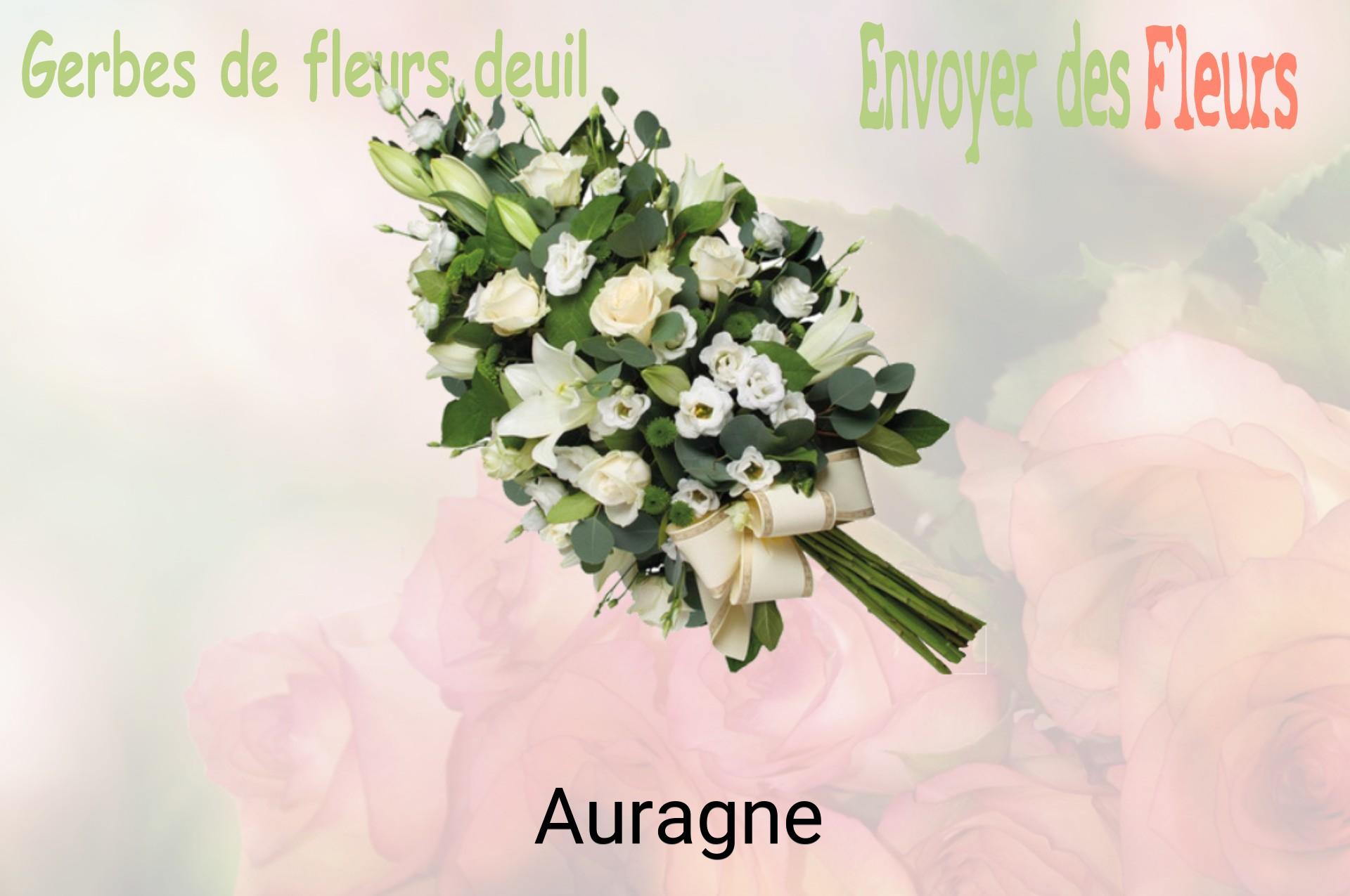 Gerbe de fleurs de deuil livrée à Auragne
